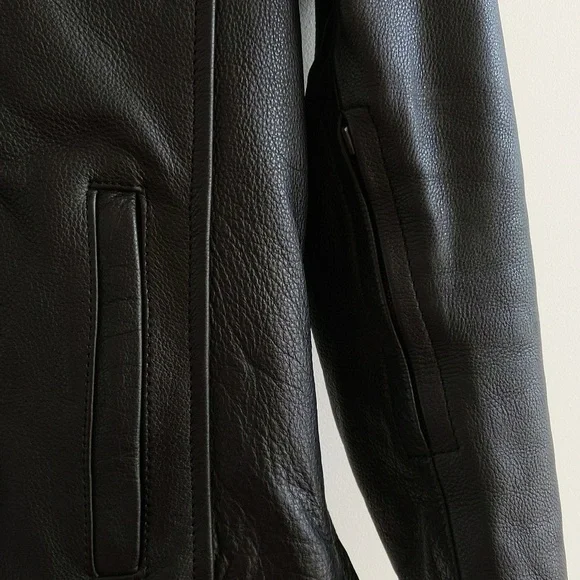 Women's M&M Leather Black Leather Motorcycle Riding Jacket - Picture 4 of 7
